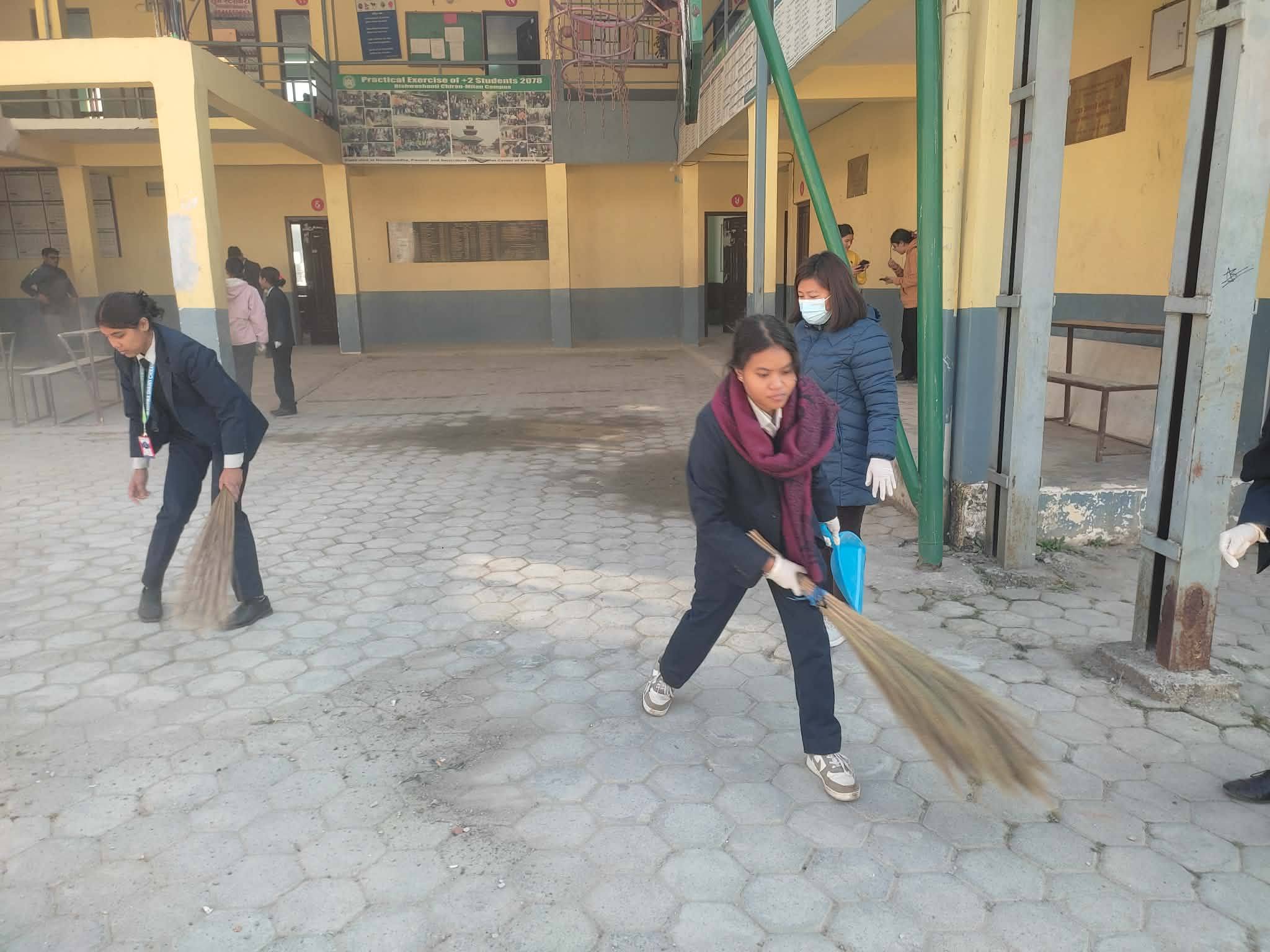 विश्वशान्ति चिरन मिलन क्याम्पसमा विद्यार्थी गुणस्तर परिषद् सक्रिय, सरसफाइ अभियानबाट सुरु भयो ‘नयाँ यात्रा’